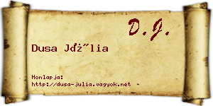 Dusa Júlia névjegykártya